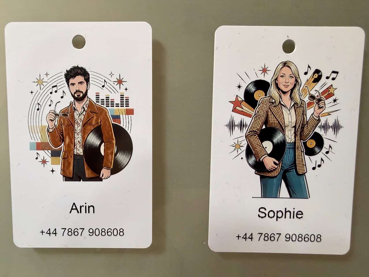 ID cards as AI Luggage Tags - music theme