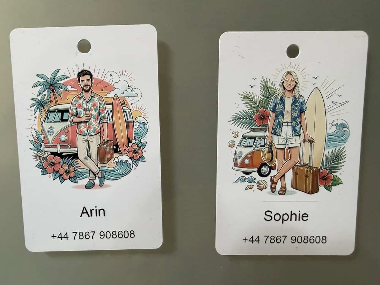 AI Luggage Tags produced by AI Photobooth