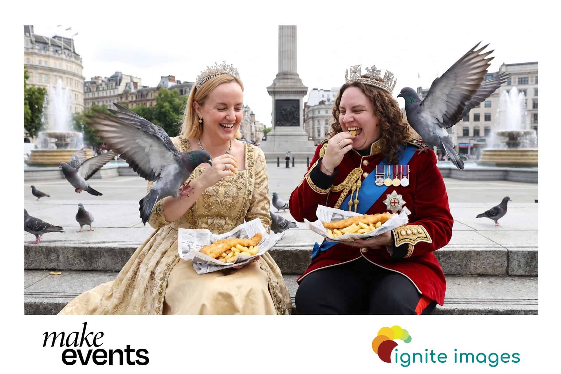 royal family eating chips - ai photo booth