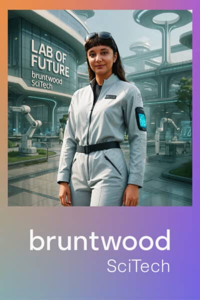 a woman transformed by an AI Photobooth at a science event