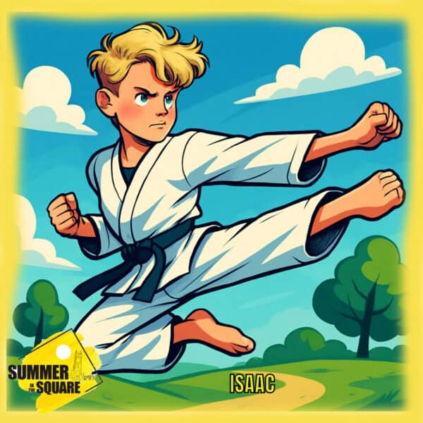 bespoke ai transformation into a karate person at an even